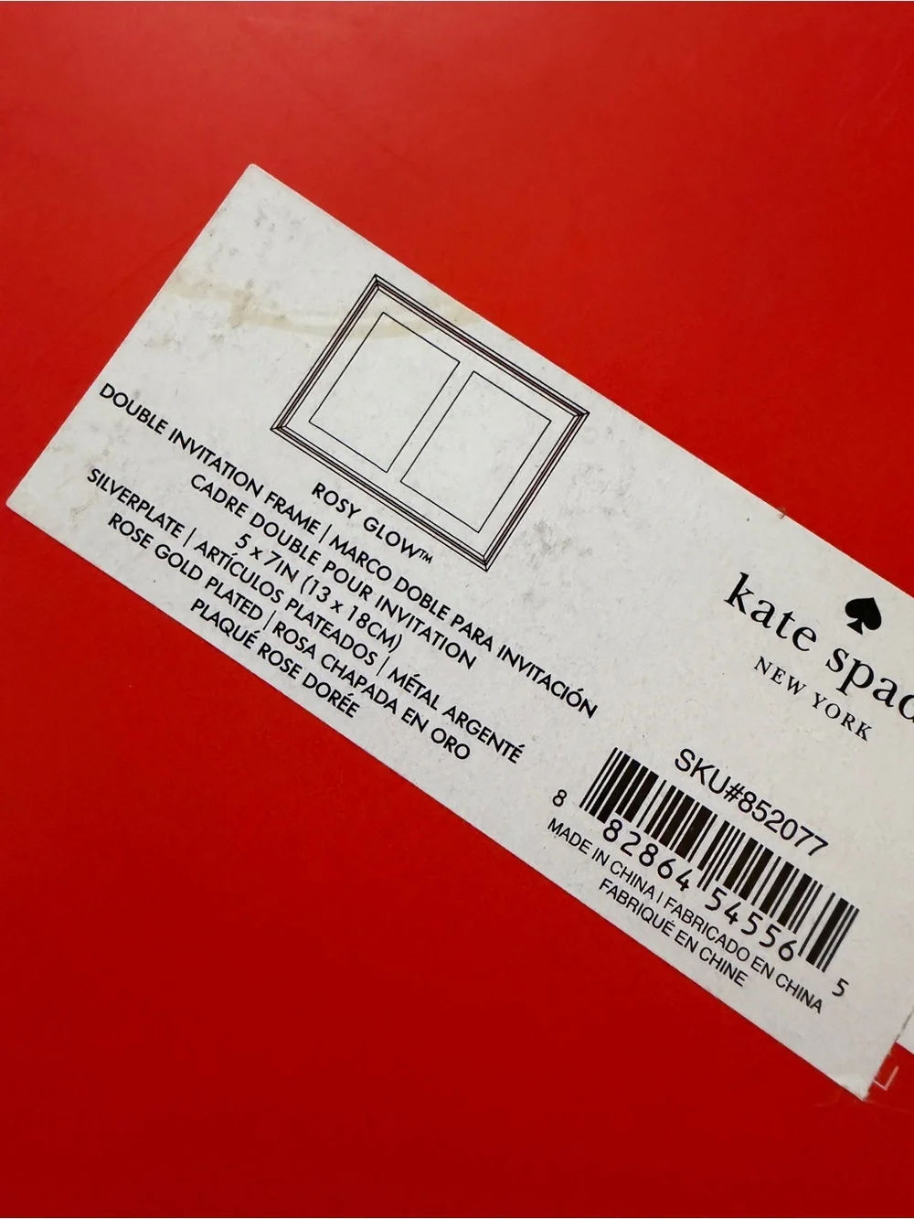 kate spade Rosy Glow Double 5x7” Picture Frame